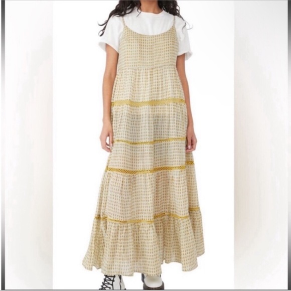 Free People Midnight Dance Print Maxi Dress In Grey Combo. NWT! Sz M - Picture 8 of 13